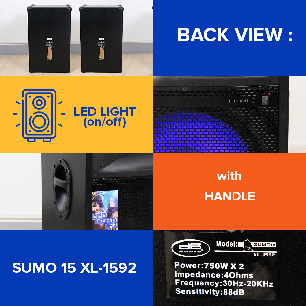 DB Audio by Astron SUMO-15 | 2 way speaker | Powerful sound | 750w x 2 ...