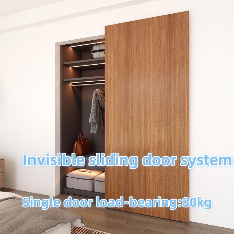 Ghost door, invisible track, bathroom, trackless suspended door, two ...