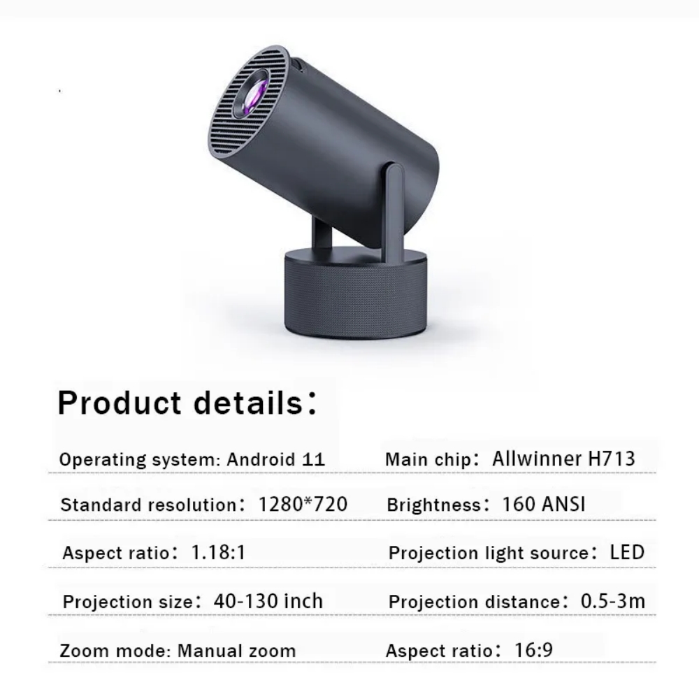 HY300 Pro KTV cinema type stereo projector ultra Android 11 WiFi 6 ...