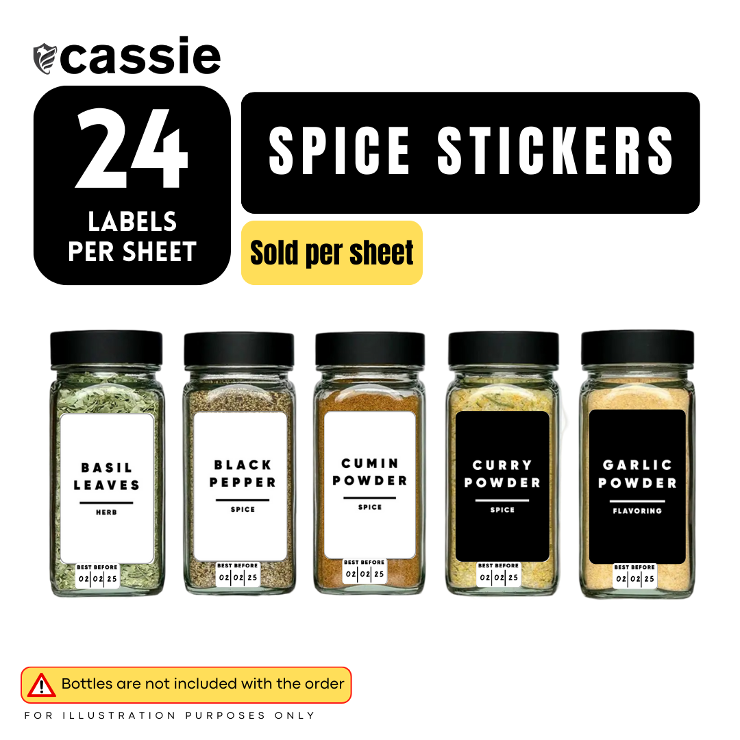 【Sticker only】 24pcs Labels Pre-printed Stickers for Spices and Herb ...