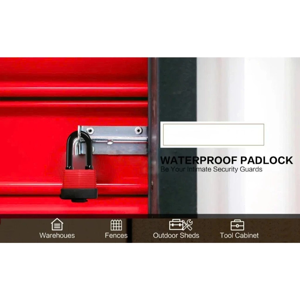 Anti-theft Waterproof Laminated Padlock with Keys Heavy Duty Security ...