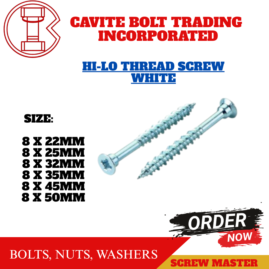 HI-LO THREAD SCREW WHITE 50 PCS / 100 PCS) | Shopee Philippines