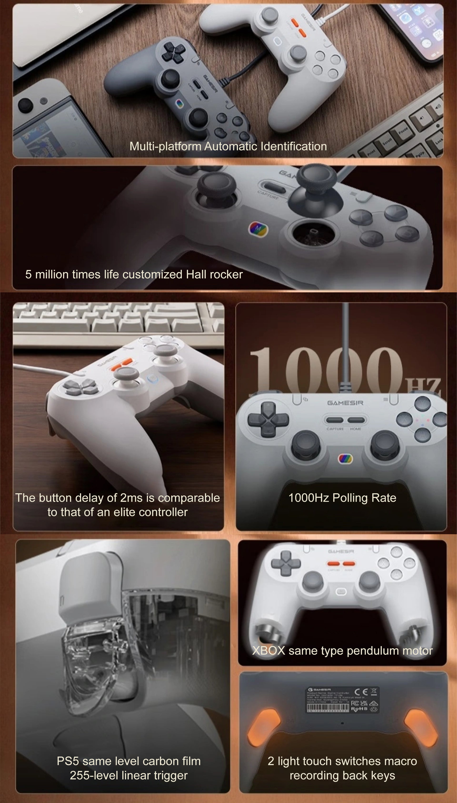Gamesir T3 Lite Wired Game Controller (Serene White, Retro Gray ...
