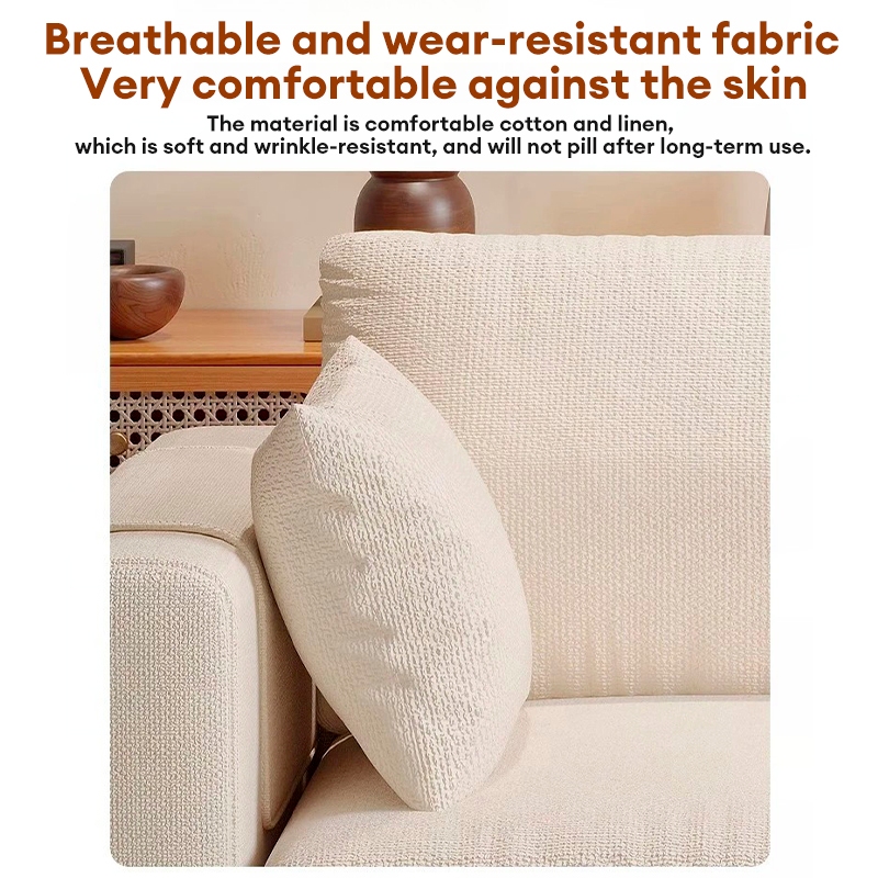 CONOCO Nordic Style Solid Wood Fabric Sofa Simple modern fabric sofa ...