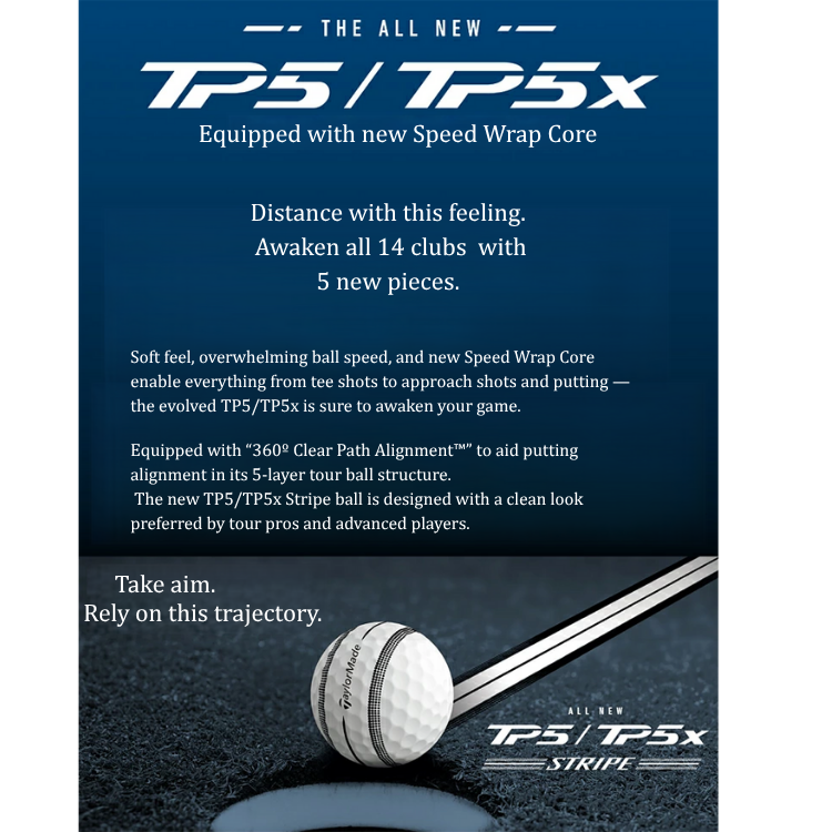 TaylorMade TP5/TP5x Stripe 2024 Golf Balls (1 Dozen or 1 Sleeve) with ...