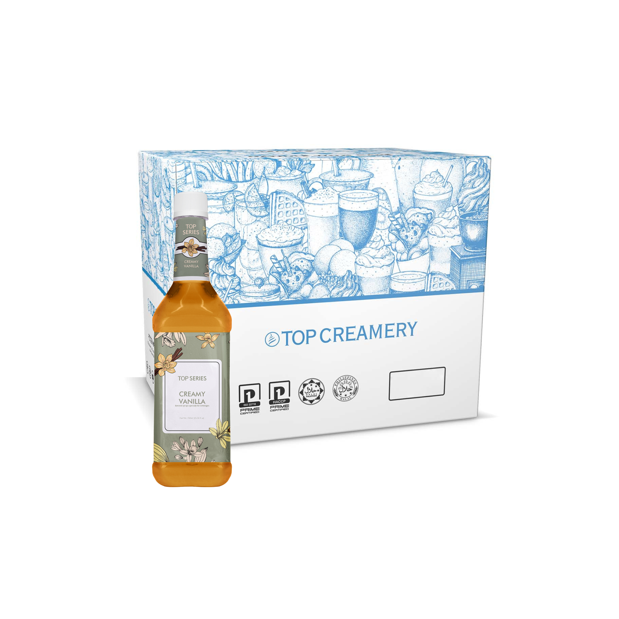TOP Creamery Top Series Creamy Vanilla Syrup 750ml | Pack of 12 ...