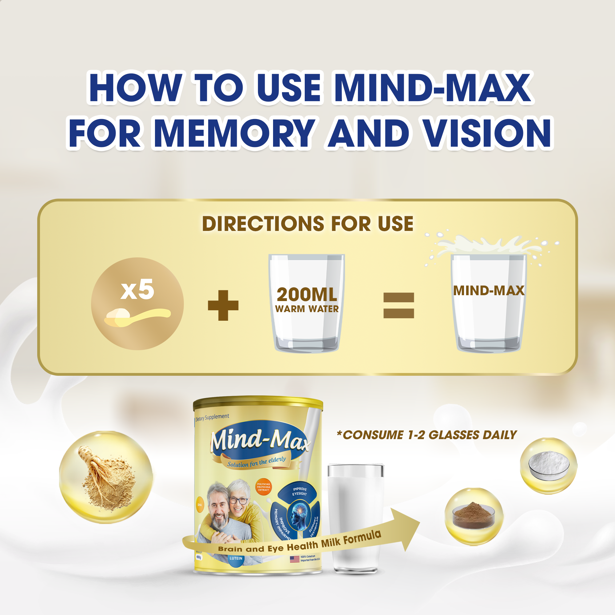 Mind Max Milk 400g - Boosts Cognitive Function Memory and Eye Health ...
