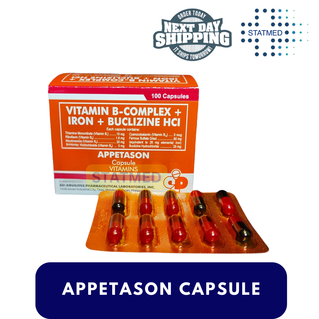 Appetason Capsule Vitamin B-Complex + Iron + Buclizine l 10, 30 & 50 ...