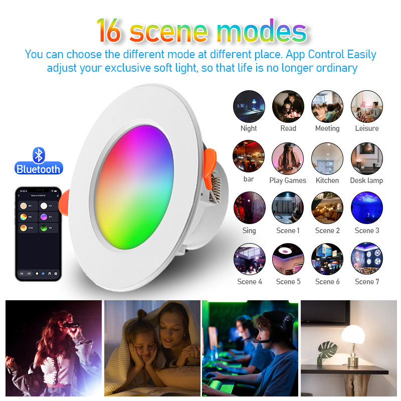 Tuya Smart Lights 10W/15W LED Recessed Downlight Bluetooth&APP Control ...