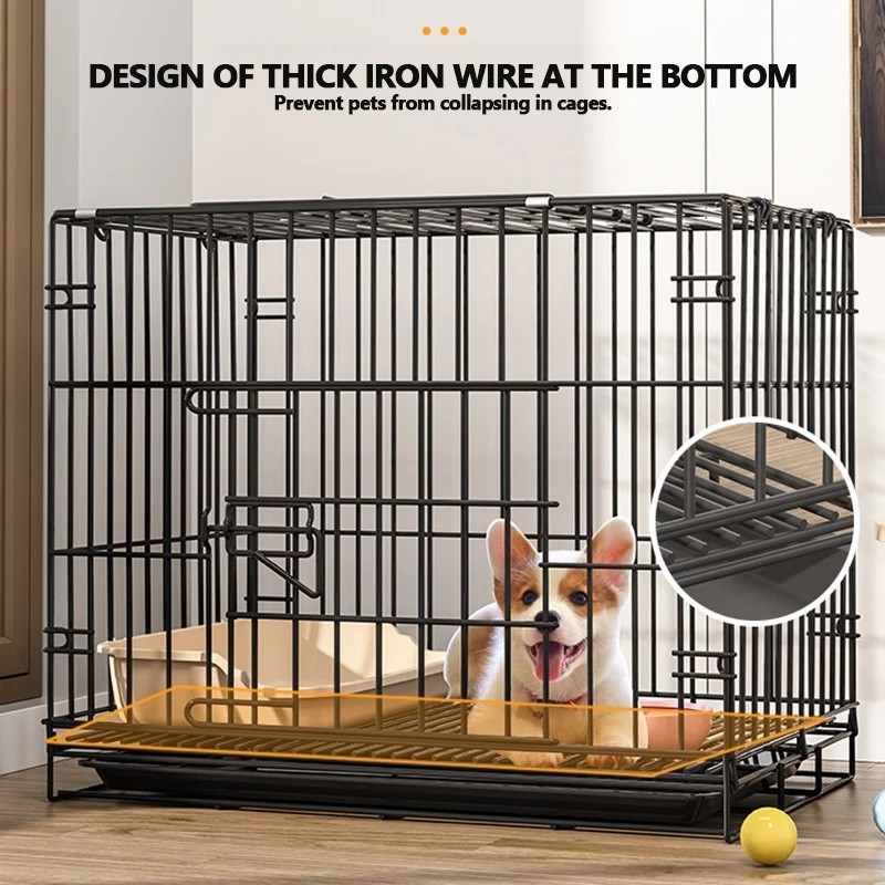 Sturdy Dogs Cage Foldable Large Space With Poop Tray Cat Cage Heavy ...