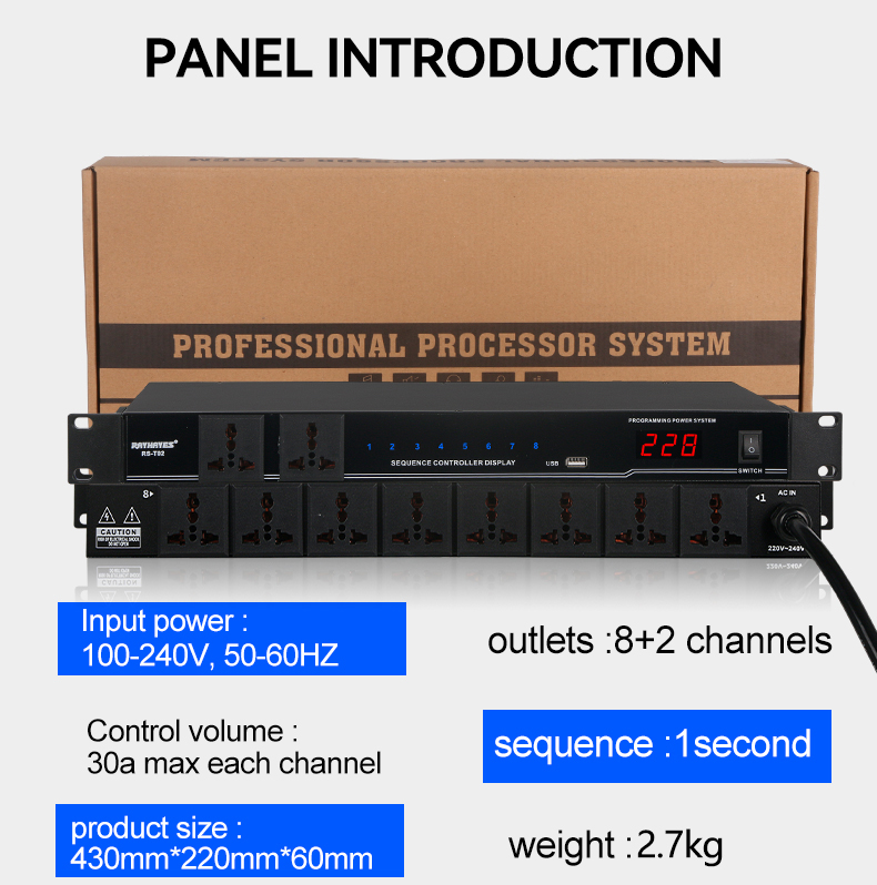 RAYHAYES Audio Power Switch 10 Channel Power Controller Stage ...
