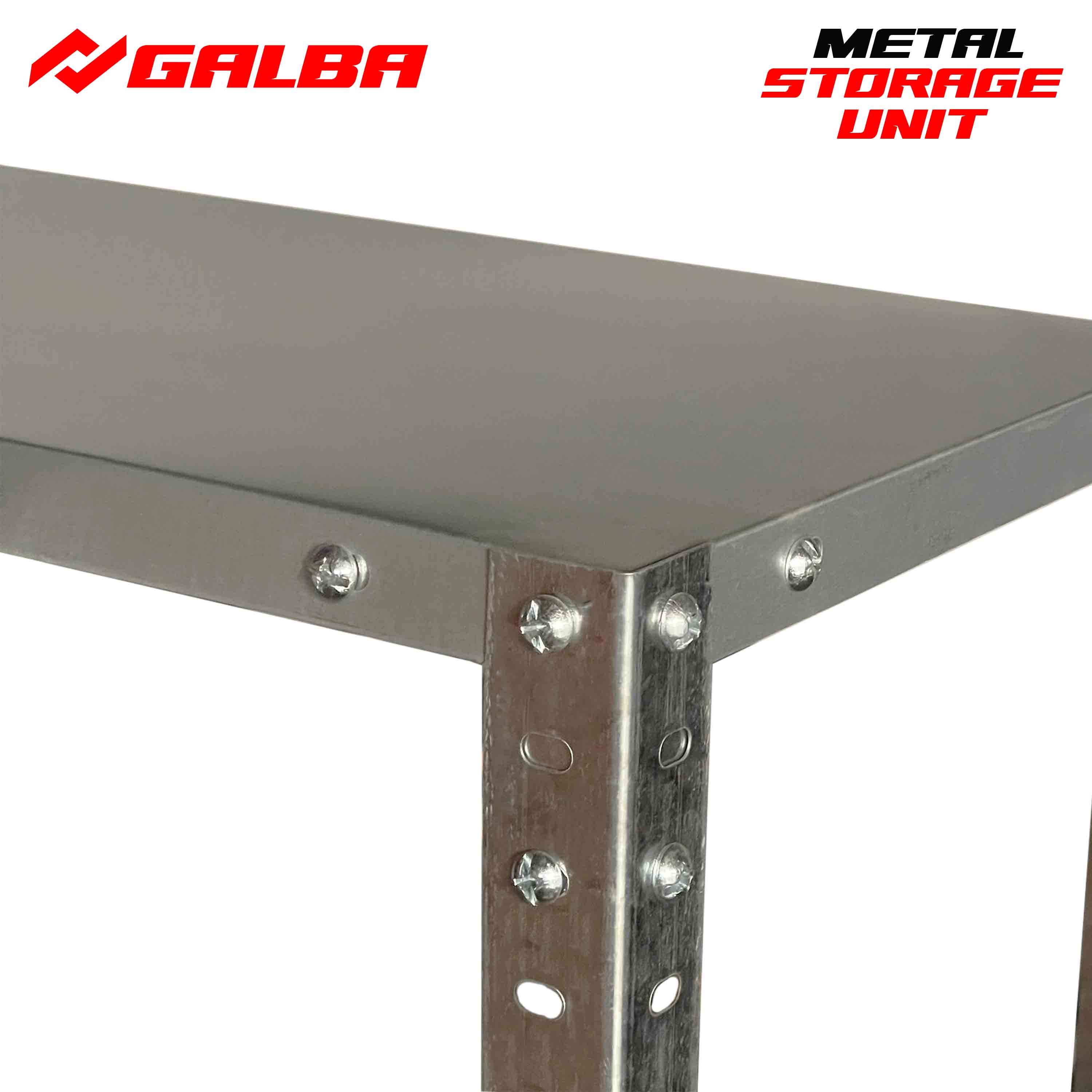 GALBA All Metal Storage Shelving Adjustable 5 Layer Steel Rack Bolted ...