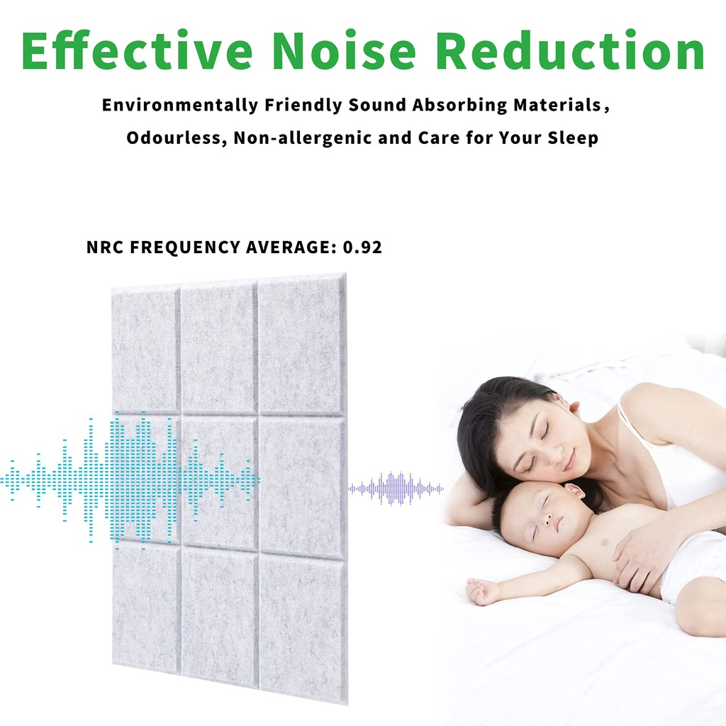 12PCS Acoustic Foam Panels self-adhesive Fireproof Sound Proof ...