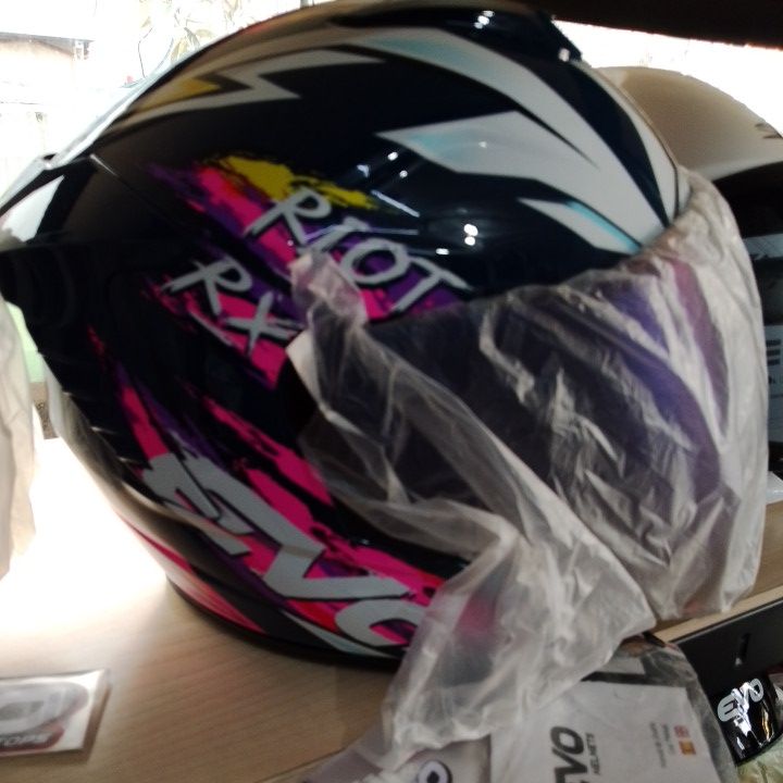 evo RX5 riot pink purple halface helmet | Shopee Philippines