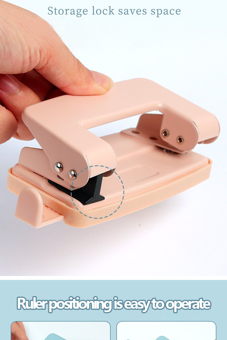 2 Hole Puncher 10 Sheet Capacity Adjustable Ruler Double Hole Puncher ...