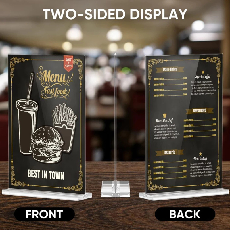 Acrylic Poster Menu Holder Clear Frame Restaurant Desktop Display Stand ...