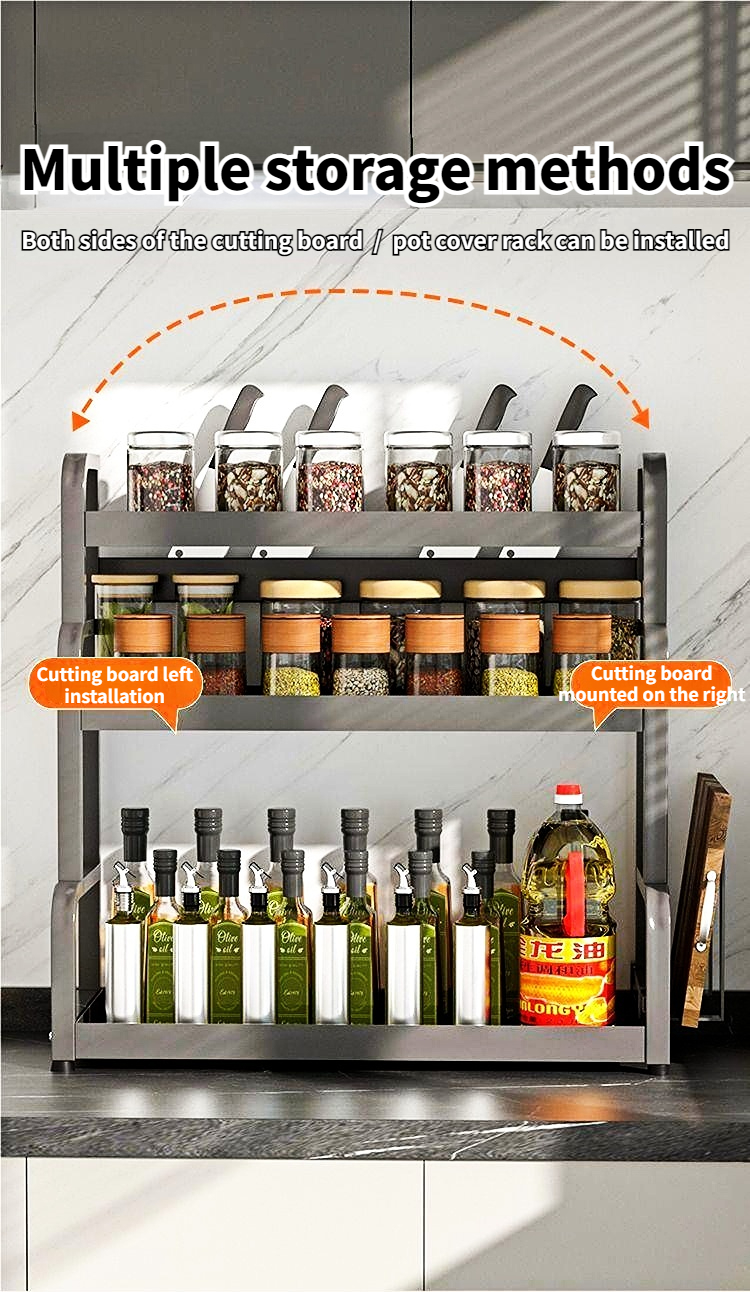Kitchen Storage Rack Seasoning Rack Countertop Multifunctional ...