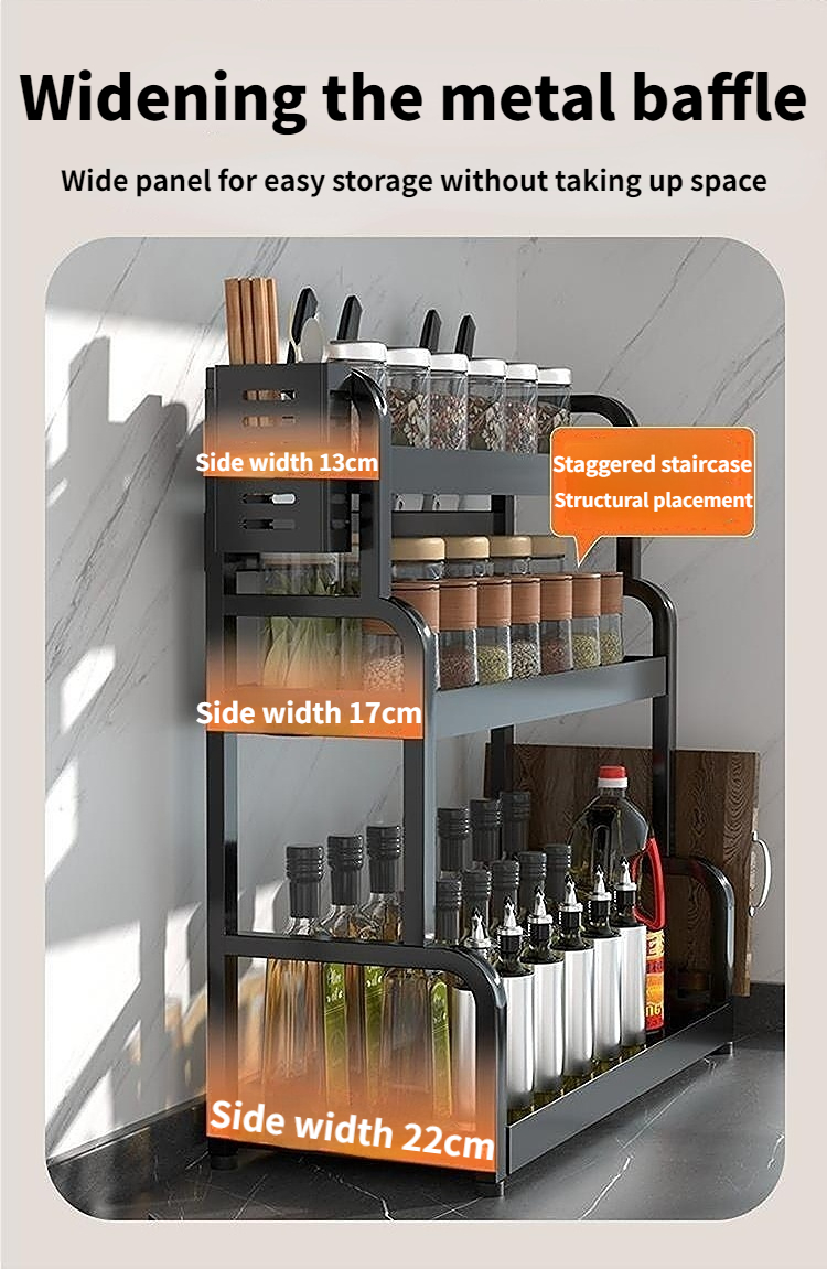 Kitchen Storage Rack Seasoning Rack Countertop Multifunctional ...