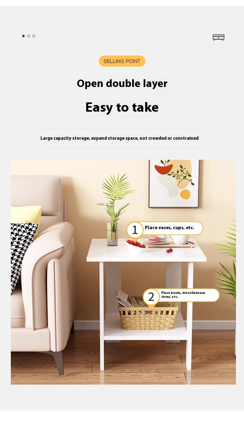 Nordic Bedside Table Small Square Desk Coffee Table Simple Sofa Side ...