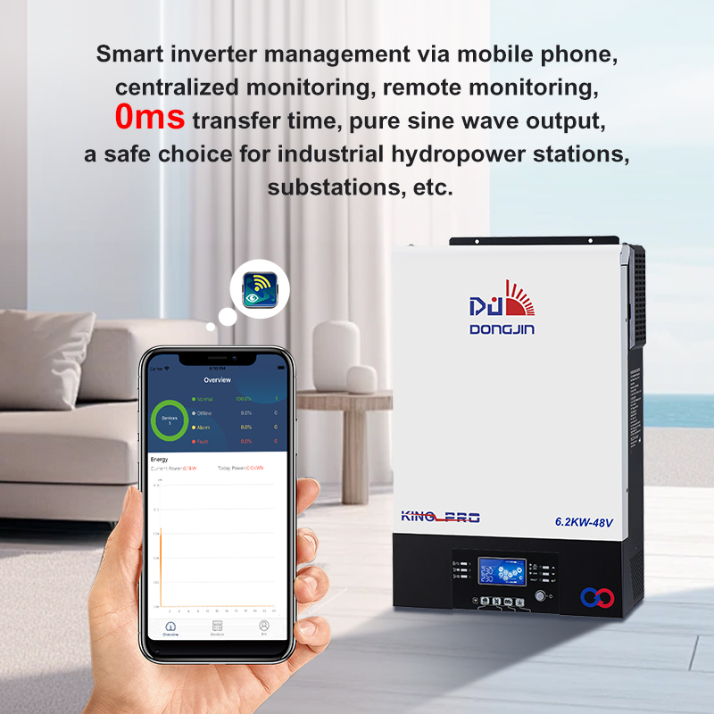 DongJin Power Hybrid Solar Inverter 6200W 40-60V 6.2KW Pure Sine Wave ...