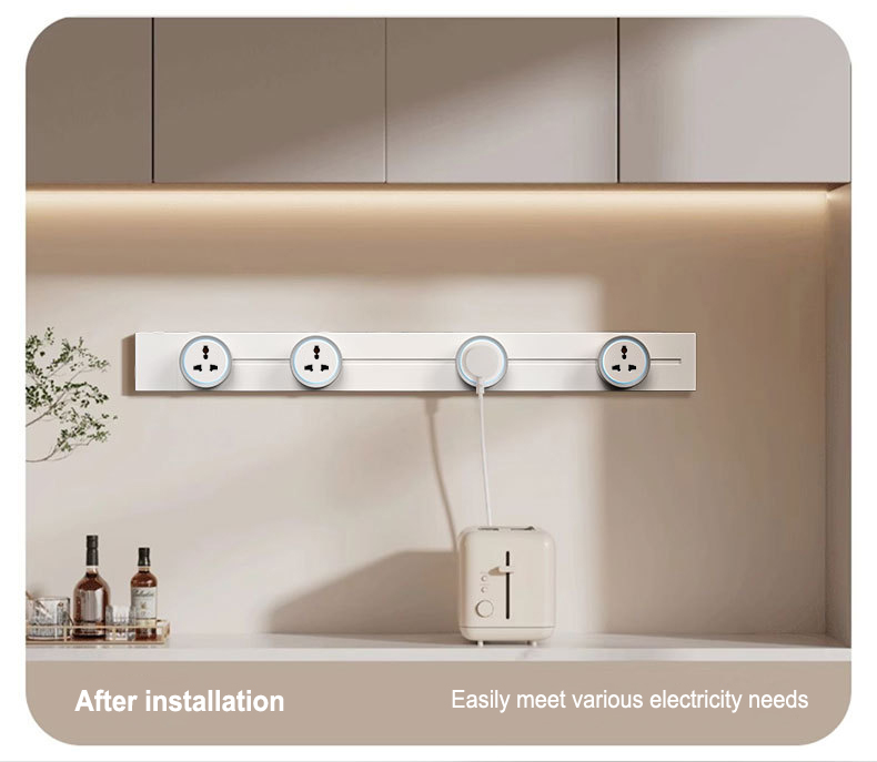 TEP Movable Power Track Socket Modern Electric Wall Outlet with LED for ...