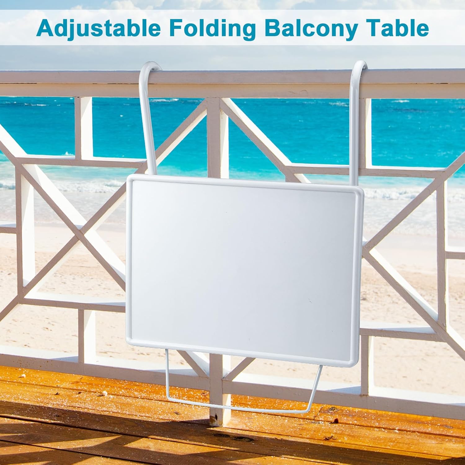 Outdoor Balcony Hanging Table for Railing, Folding Railing Table 3 ...