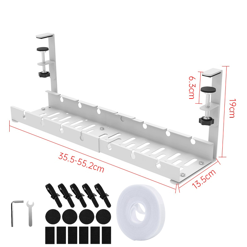 Heavy Duty Adjustable Under Desk Wire Rack Organizer NoDrill Design for ...