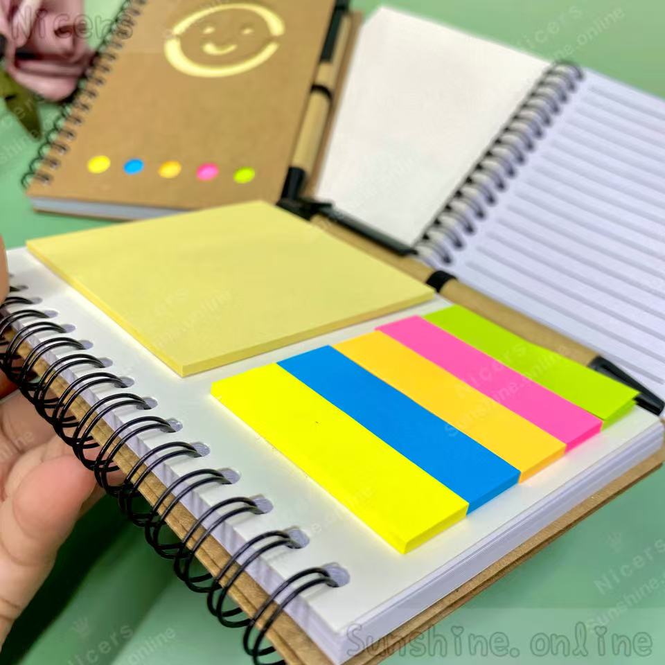 A6-105 Multipurpose Coiled Notebook Simple Memo Kraft Paper Book with ...