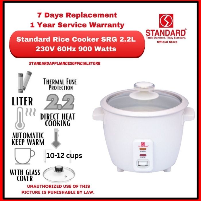 Standard Rice Cooker SRG 2.2L for 15 persons with FREE rice ladle and ...
