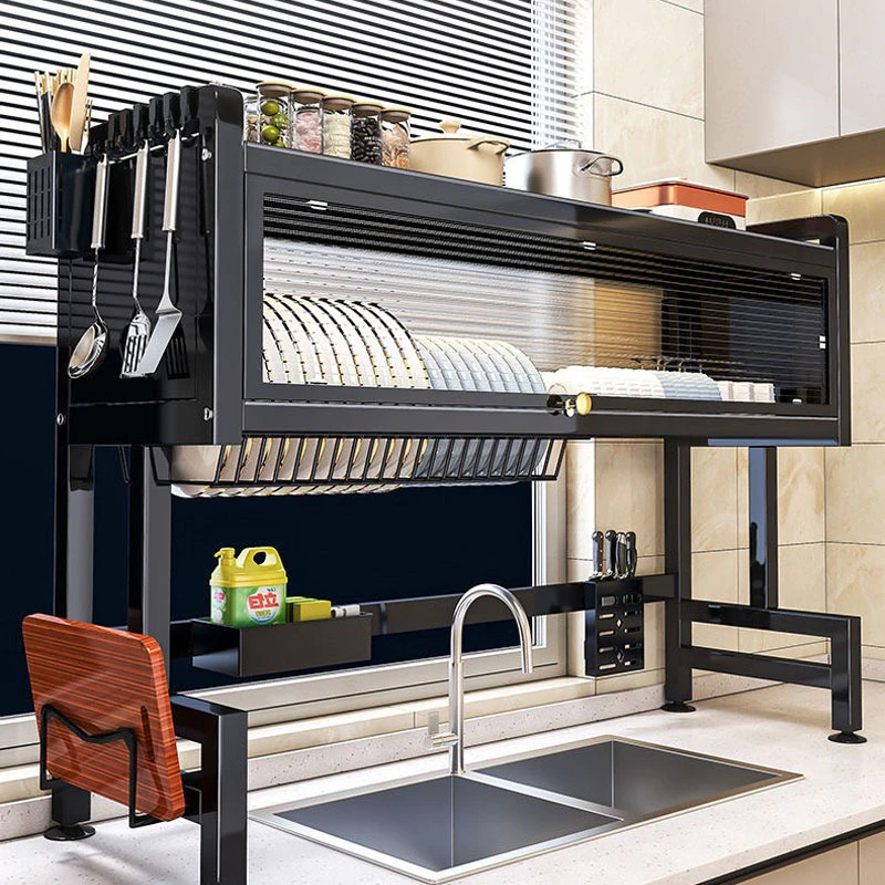 3/4/5 Layers Kitchen Rack Dustproof Storage Cabinet Carbon Steel Multi ...