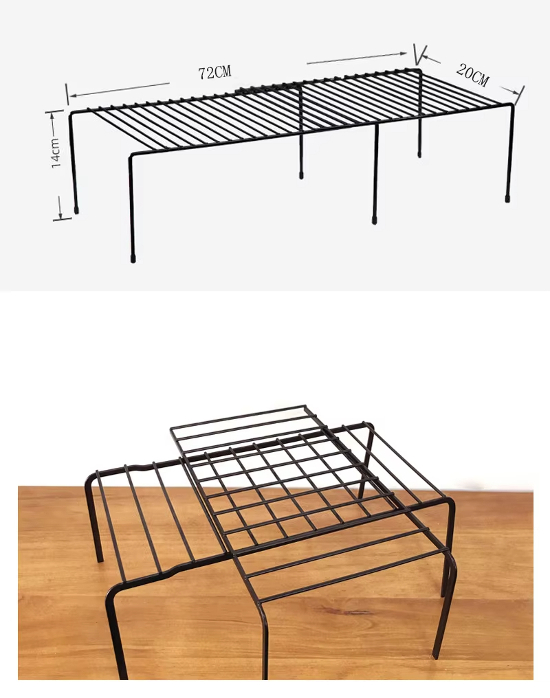 Kitchen 32-57cm Seasoning Rack Interlayer Shelf Kitchen Iron Rack ...