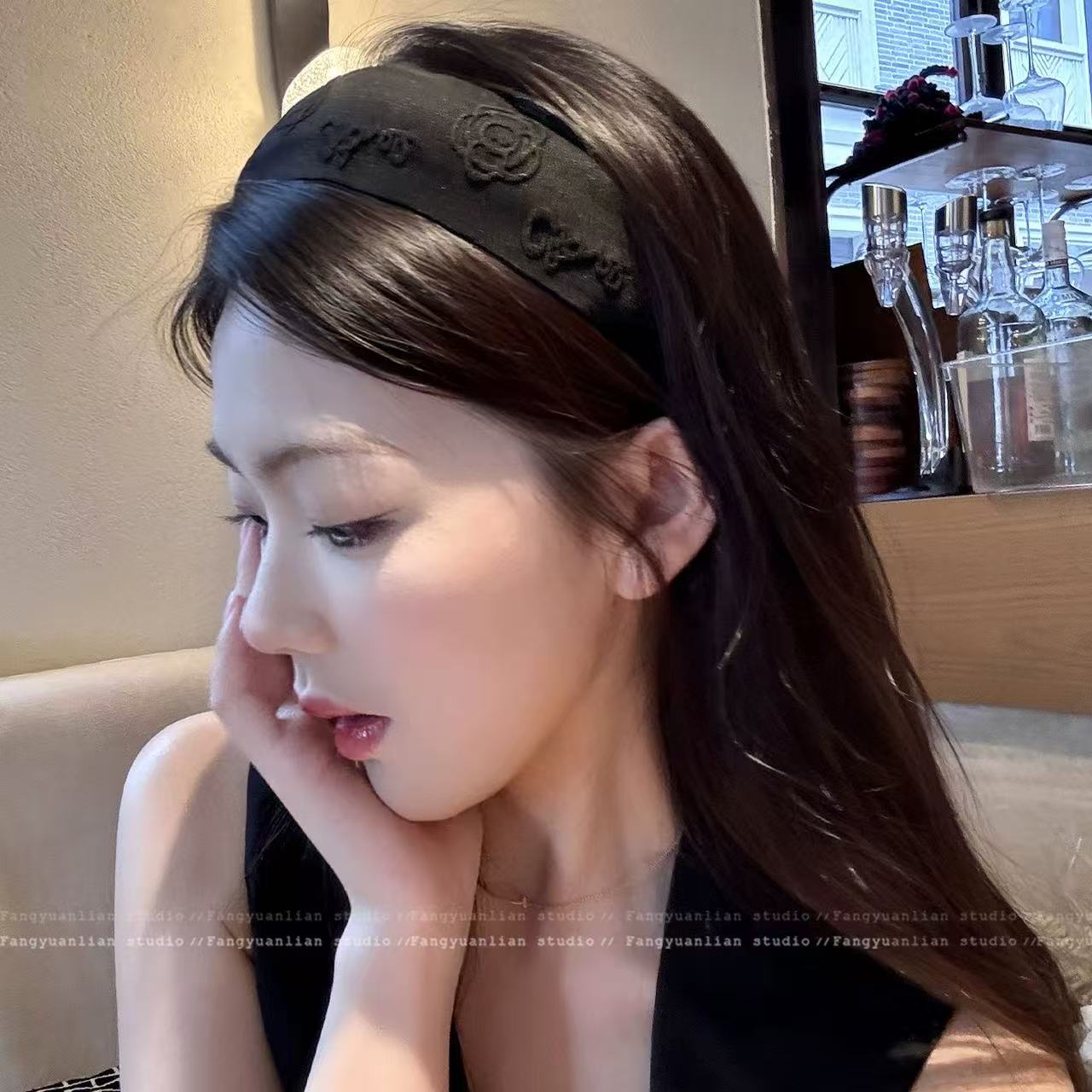 Wide Camellia Embroidered Floral Headband for Women Vintage Look ...