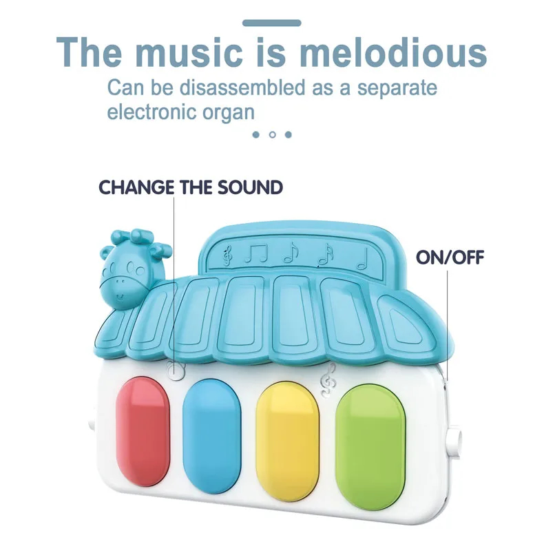 Baby Music Rack Play Mat Gym Crawling Game Pad Kids Early Education Gym ...