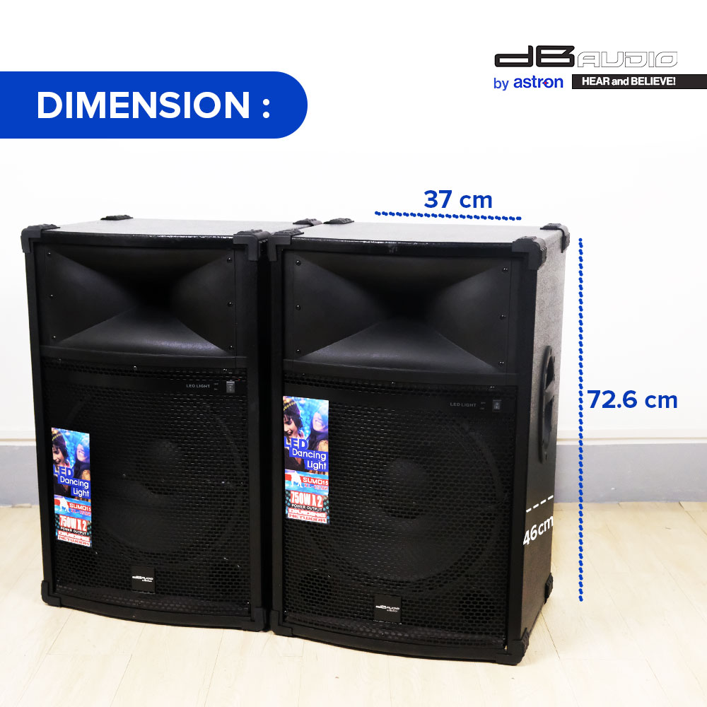 DB Audio by Astron SUMO-15 | 2 way speaker | Powerful sound | 750w x 2 ...