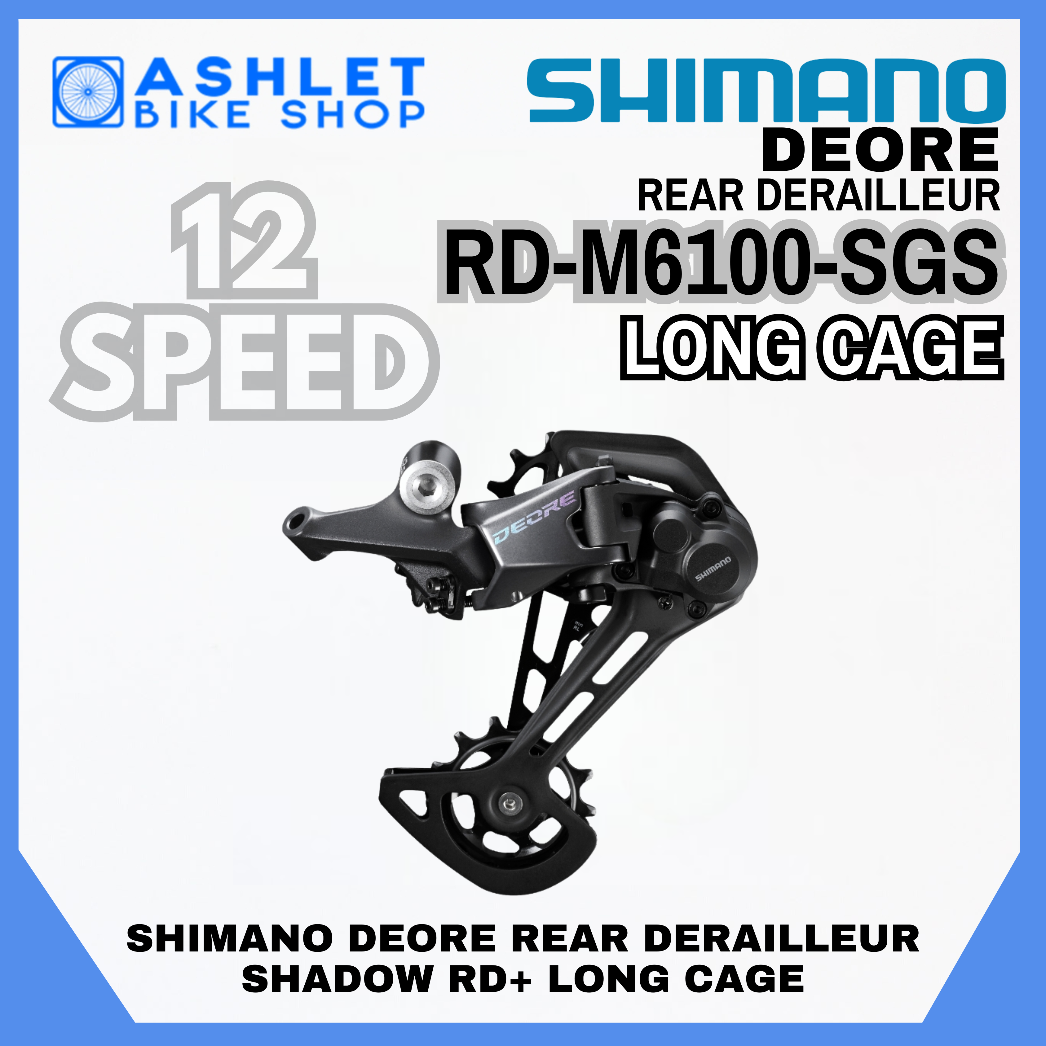 ORIGINAL SHIMANO DEORE RD-M6100-SGS Rear Derailleur SHADOW RD+ 12-Speed ...