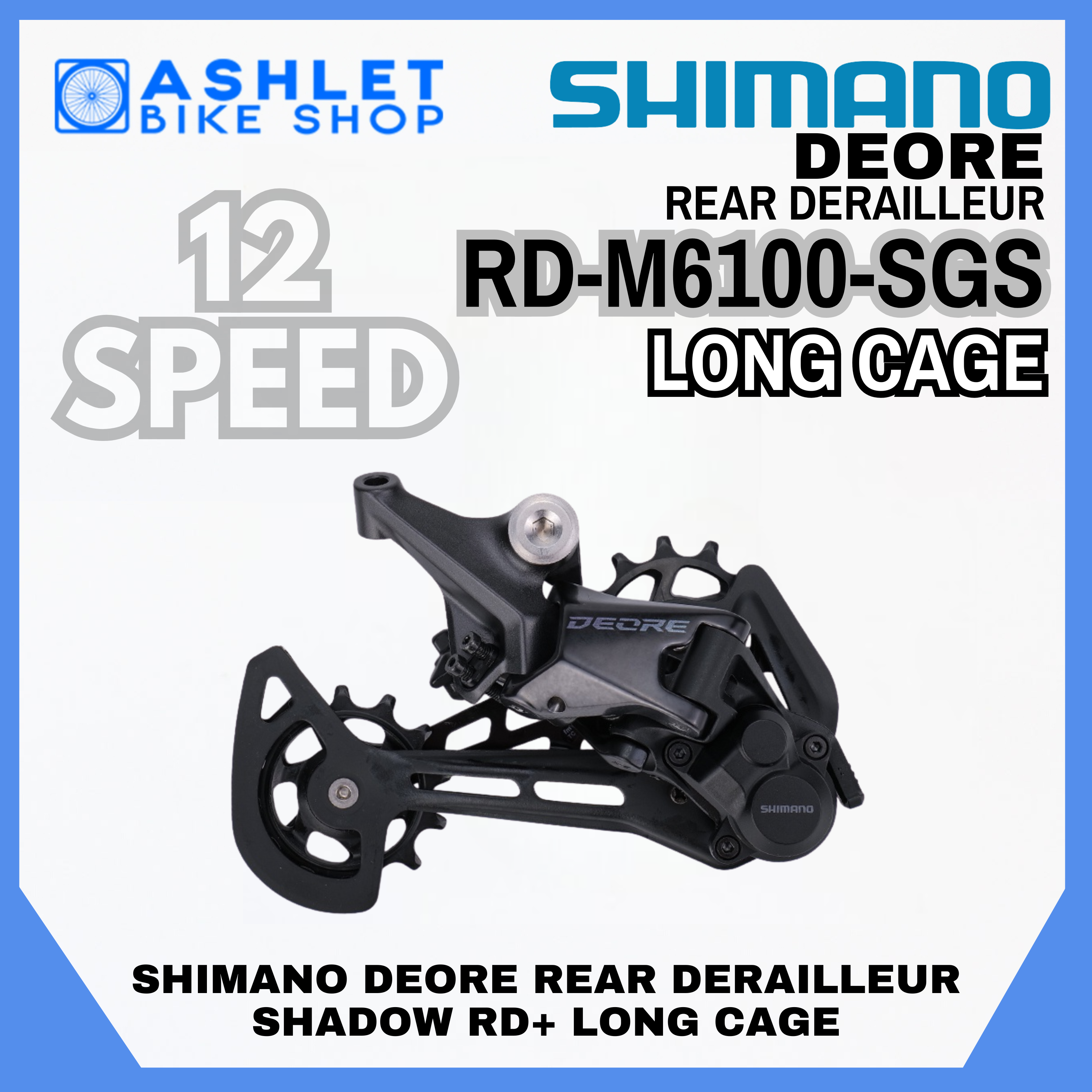 ORIGINAL SHIMANO DEORE RD-M6100-SGS Rear Derailleur SHADOW RD+ 12-Speed ...