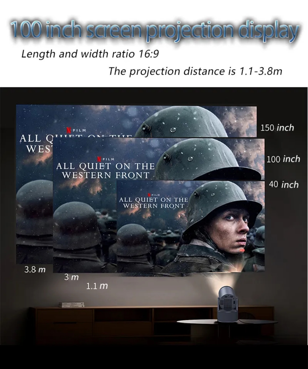 HY300 Pro KTV cinema type stereo projector ultra Android 11 WiFi 6 ...