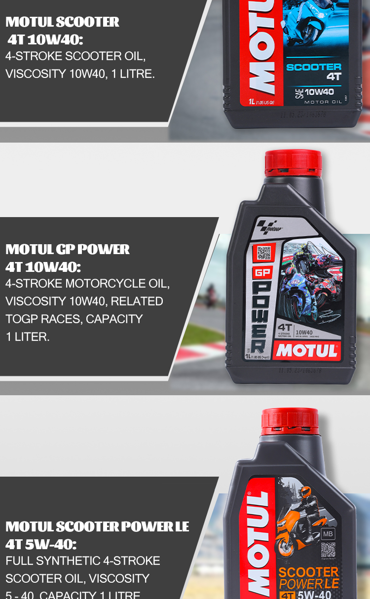 Motul 10W40 Fully Synthetic Scooter Oil 1L GP Power 4 Stroke 800ML ...