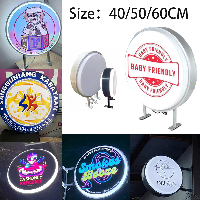 DPS Advertising Outdoor Sign LED Light Rectangular/Round Double Sided ...