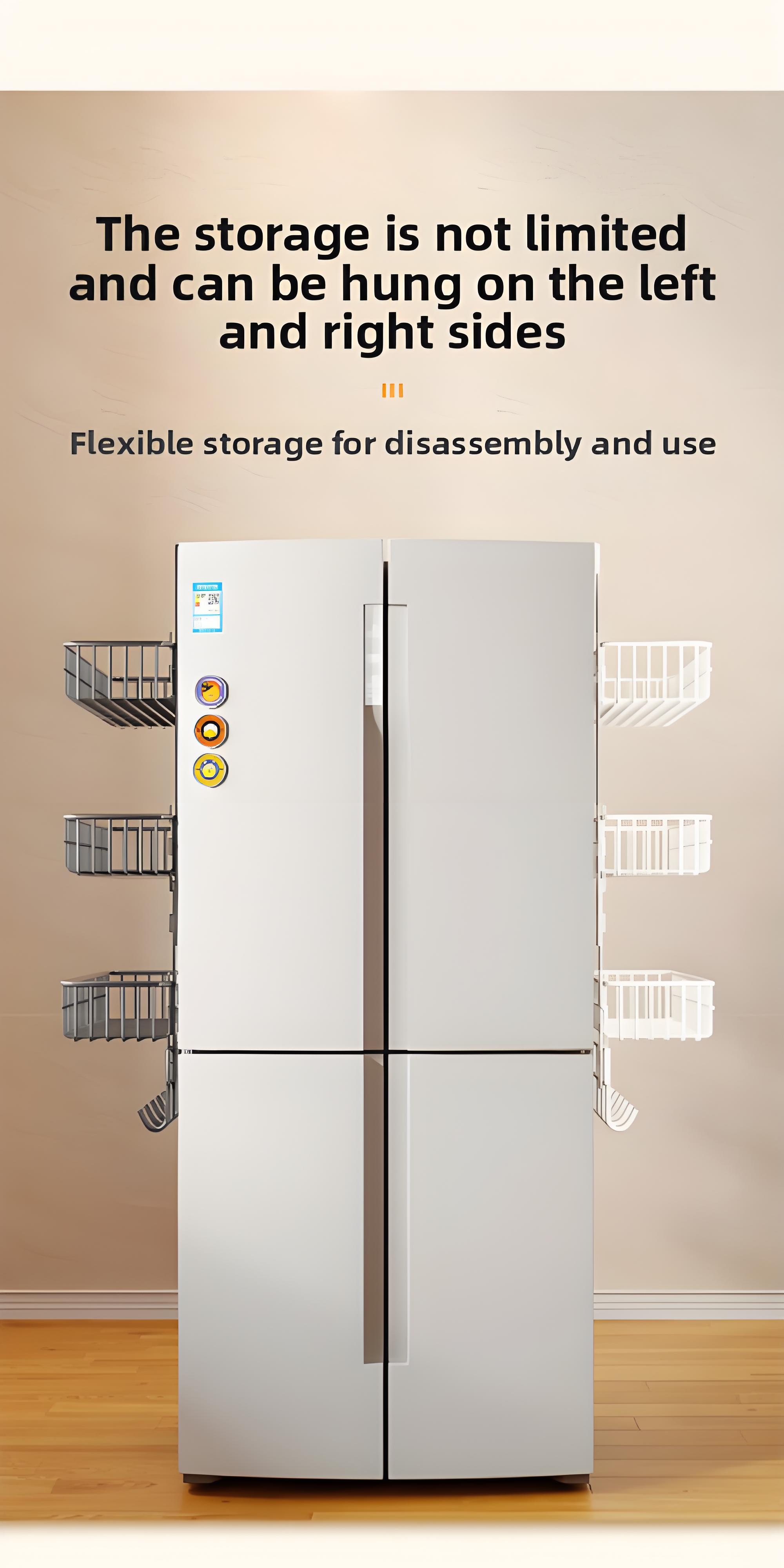 Multifunctional 3-layer Table Side Storage Rack with Hooks Kitchen ...