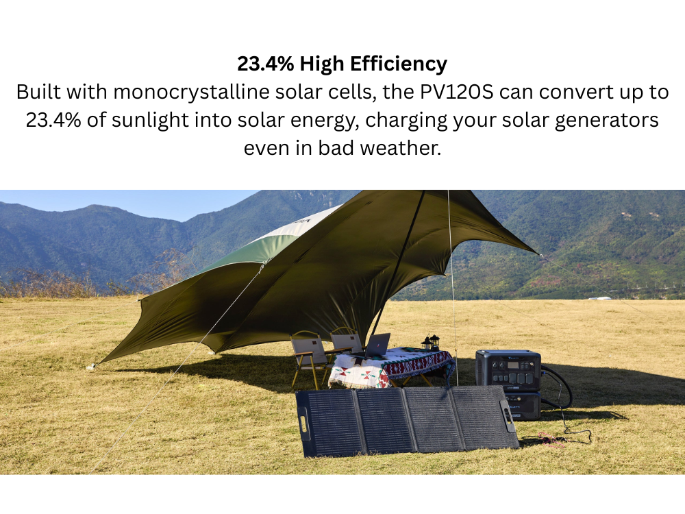 BLUETTI Premium PV120 120W Foldable Solar Panel | Portable Solar ...
