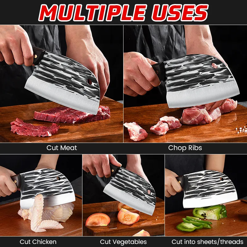 Japanese Knife Kitchen Knife All-purpose Cleaver Sharp Round-Head Bone ...