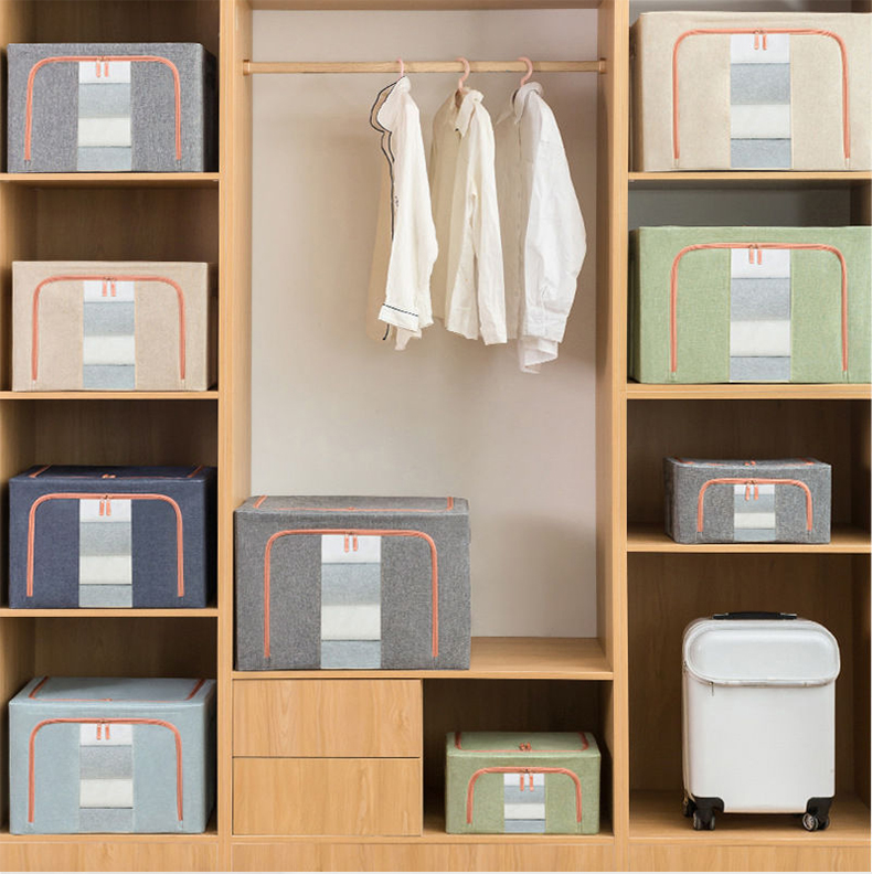 130L Home Foldable Storage Box Clothes Organizer Basket With Cover ...