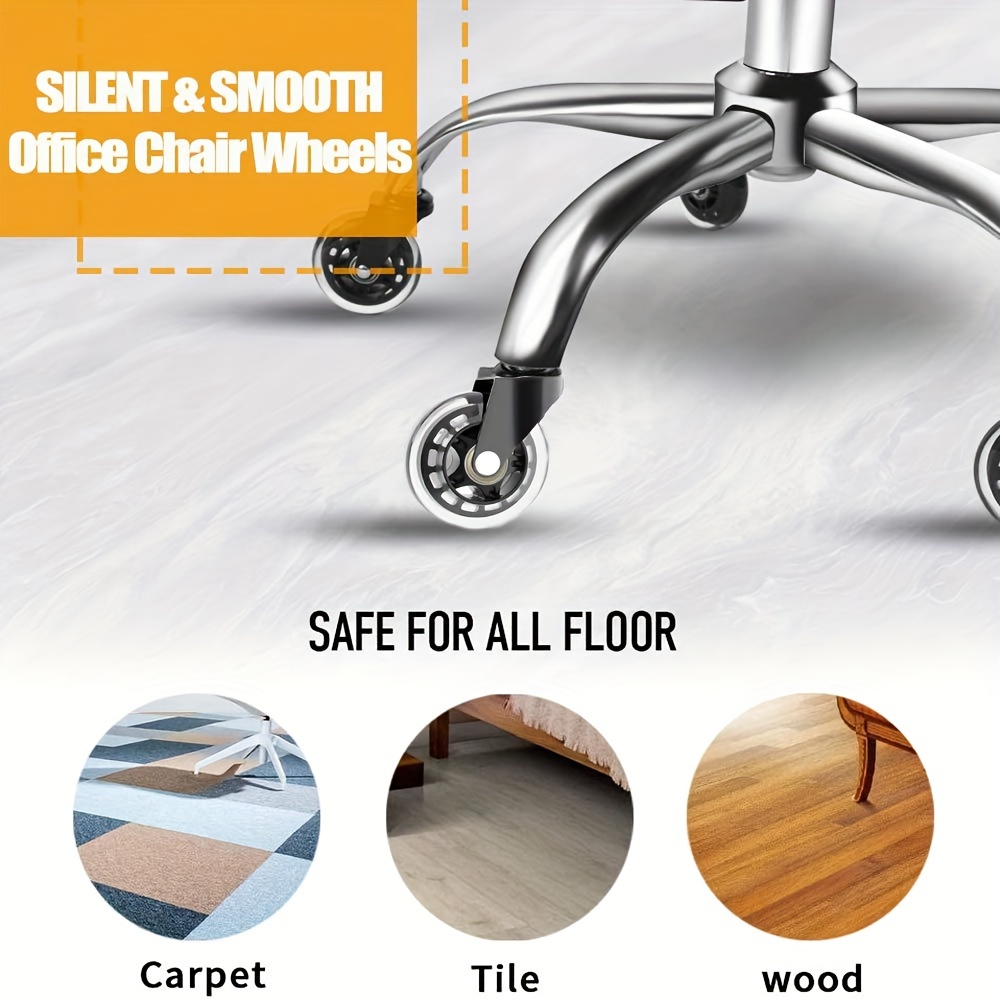 5PCS Swivel Chair Wheels Heavy Duty Computer Chair Wheel Caster ...