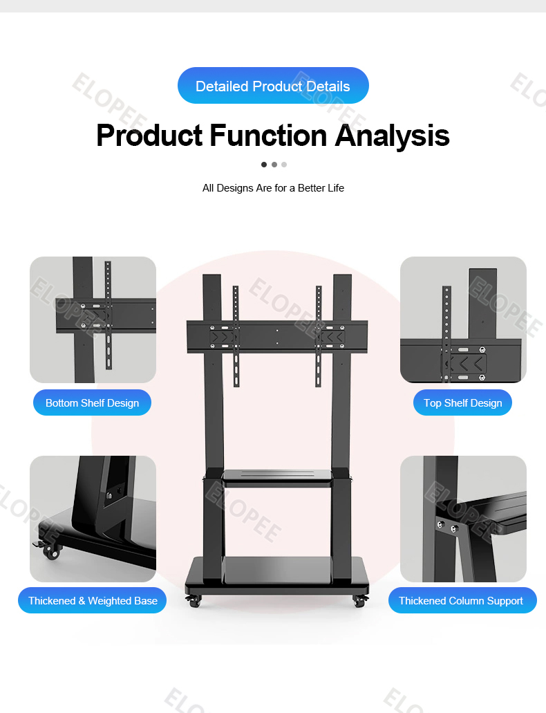 Movable TV Bracket 32-75 Inch TV Floor Trolley TV Stand Office Home TV ...
