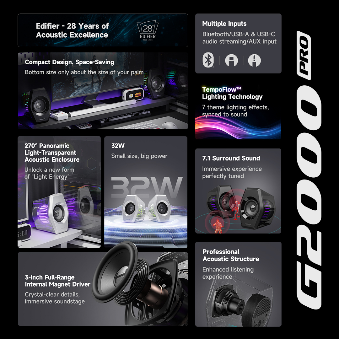 Edifier G2000 PRO desktop 2.0 gaming speaker | Shopee Philippines