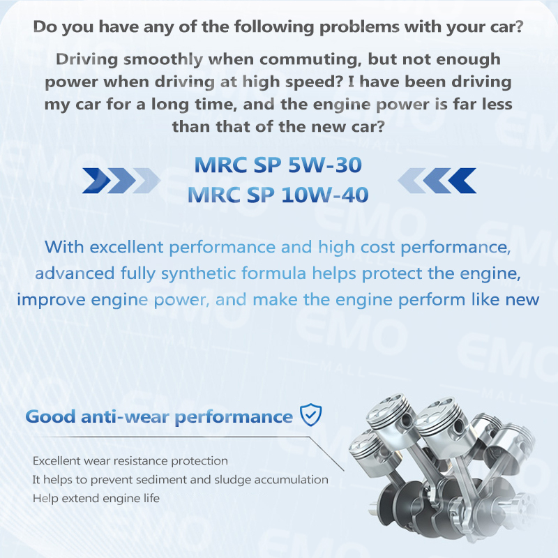 MRC Engine oil SN 5W40/SP 5W30/SP 10W40 Ultra Multigrade Heavy Duty Car ...