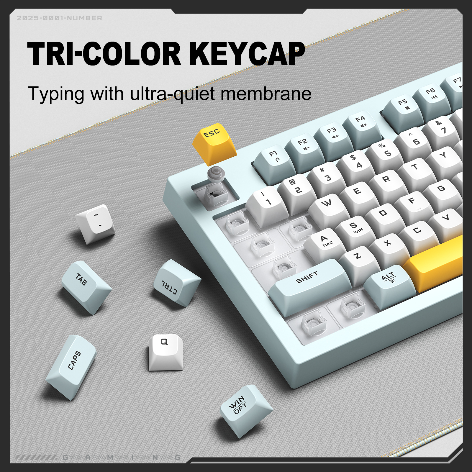 ONIKUMA G80 Membrane Gaming Keyboard RGB 2.4G Bluetooth 94Keys Tri-Mode ...