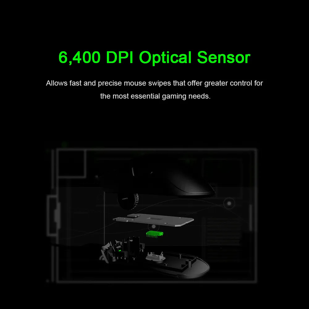 Original Razer DeathAdder Essential Wired Gaming Mouse Mice 6400DPI For ...
