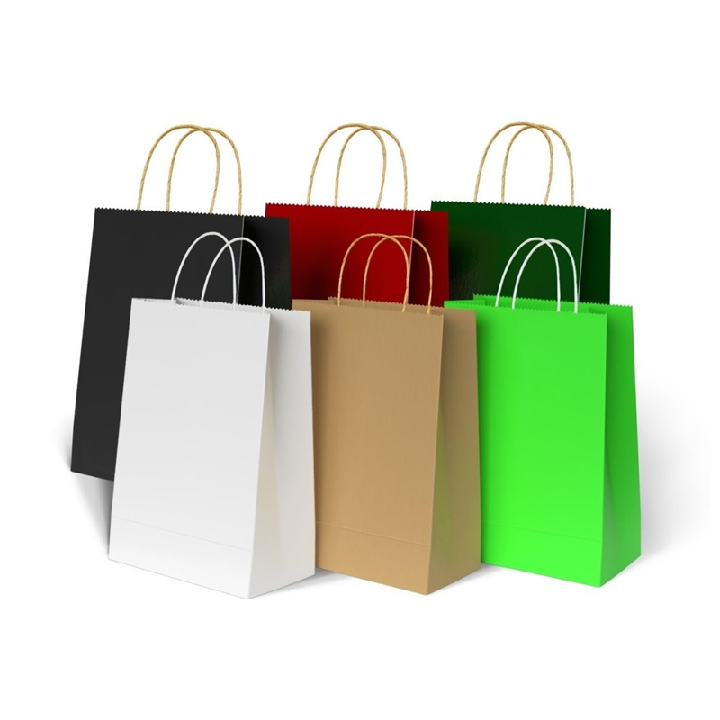 10PCS Brown Kraft Paper Bag with Twine Twisted Handle Paper Bags ...